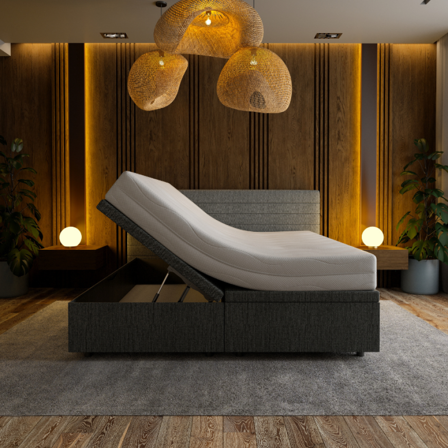 Boxspring Met Opbergruimte Hotel Elegance - Antraciet - Dekbed-Discounter.nl afbeelding 1