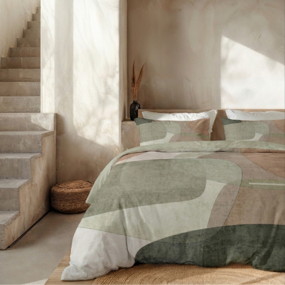 Dekbedovertrek Percale Katoen - Retro Green - Tweepersoons (200x200 Cm) - Groen Percale Katoen - Effen - Presence - Dekbed-Discounter.nl afbeelding 1