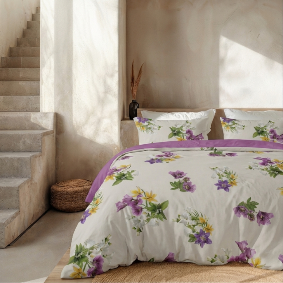 Dekbedovertrek Percale-Katoen Verkoelend - Mini Gardenflower - Lits-Jumeaux XL (260x200 Cm) - Roze & Wit Percale Katoen - Effen - Presence - Dekbed-Discounter.nl Dekbedovertrek Percale-Katoen Verkoelend - Mini Gardenflower - Lits-Jumeaux XL (260x200 Cm) - Roze & Wit Percale Katoen - Effen - Presence - Dekbed-Discounter.nl afbeelding 1