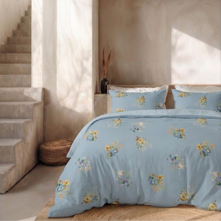 Dekbedovertrek Percale-Katoen Verkoelend - Moonlight Garden - Tweepersoons (200x200 Cm) - Blauw Percale Katoen - Effen - Presence - Dekbed-Discounter.nl Dekbedovertrek Percale-Katoen Verkoelend - Moonlight Garden - Tweepersoons (200x200 Cm) - Blauw Percale Katoen - Effen - Presence - Dekbed-Discounter.nl afbeelding 1