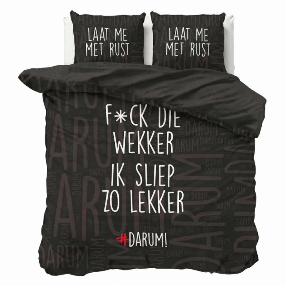 Dekbedovertrek #DARUM! F*ck Die Wekker! - Lits-Jumeaux (240x220 Cm) - Zwart Microvezel - Modern & Tekst & Romantisch - #DARUM! - Dekbed-Discounter.nl Dekbedovertrek #DARUM! F*ck Die Wekker! - Lits-Jumeaux (240x220 Cm) - Zwart Microvezel - Modern & Tekst & Romantisch - #DARUM! - Dekbed-Discounter.nl afbeelding 1