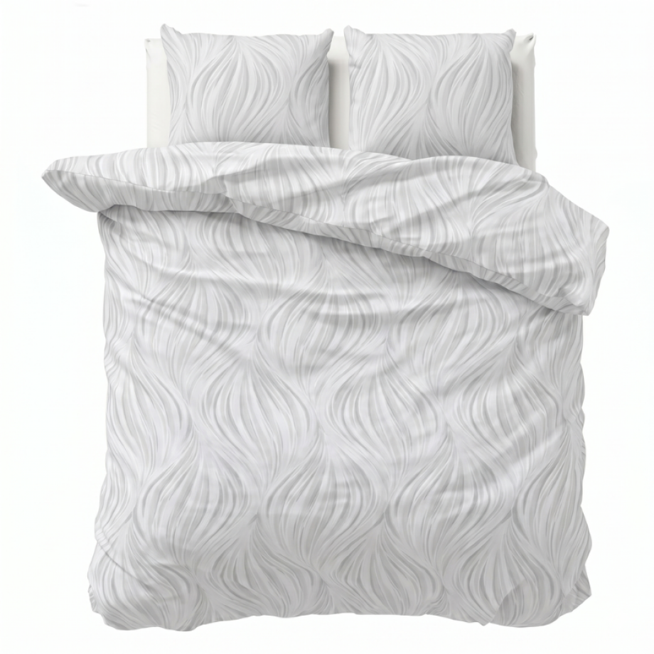 Dekbedovertrek Percale-Katoen Verkoelend - Wave Whisper - Lits-Jumeaux XL (260x200 Cm) - Blauw Percale Katoen - Effen - Presence - Dekbed-Discounter.nl afbeelding 1