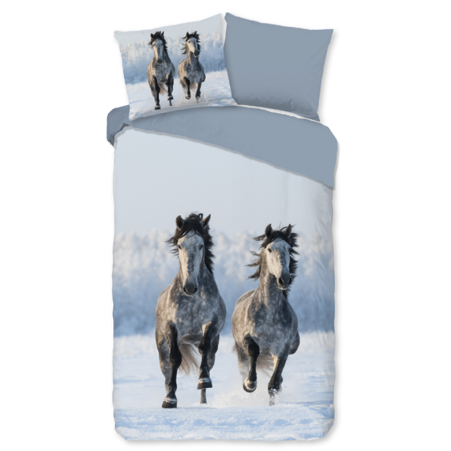 Dekbedovertrek Katoen-Flanel - Snowhorses - Eenpersoons (140x200 Cm) - Meerkleurig & Wit & Blauw Flanel Katoen - Dieren & Natuur - Good Morning - Dekbed-Discounter.nl Dekbedovertrek Katoen-Flanel - Snowhorses - Eenpersoons (140x200 Cm) - Meerkleurig & Wit & Blauw Flanel Katoen - Dieren & Natuur - Good Morning - Dekbed-Discounter.nl afbeelding 1
