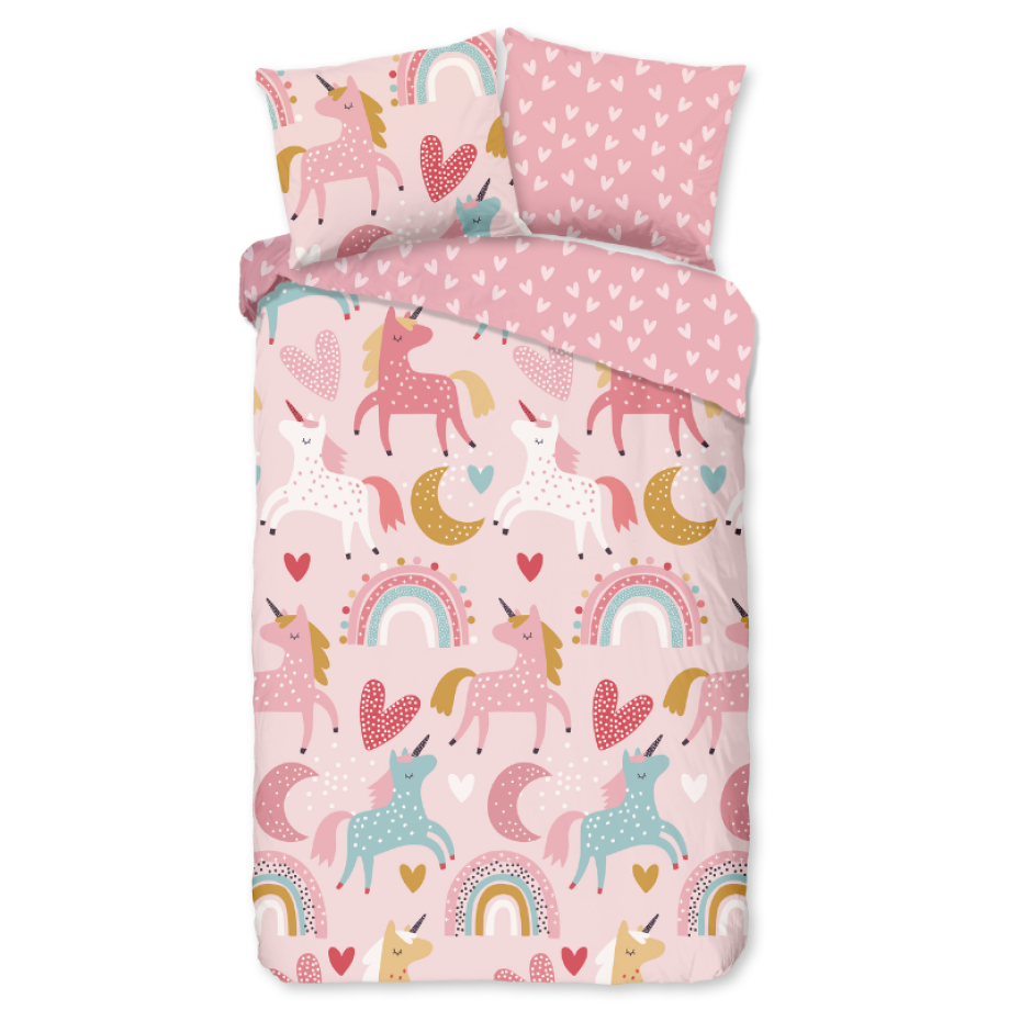 Dekbedovertrek Katoen-Flanel - Unicorn - Eenpersoons (140x200 Cm) - Meerkleurig & Roze Flanel Katoen - Dieren & Stippen & Natuur - Good Morning - Dekbed-Discounter.nl Dekbedovertrek Katoen-Flanel - Unicorn - Eenpersoons (140x200 Cm) - Meerkleurig & Roze Flanel Katoen - Dieren & Stippen & Natuur - Good Morning - Dekbed-Discounter.nl afbeelding 1