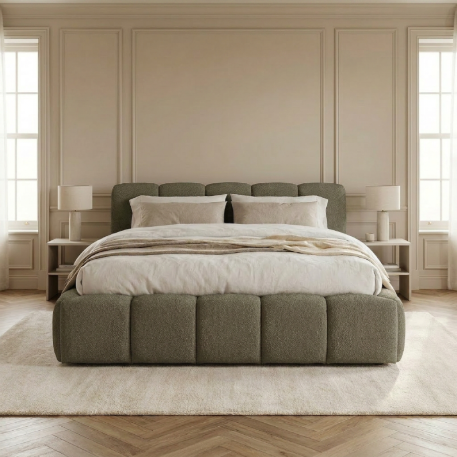 Sale: -30% | 2-Persoons Boxspring Met Opbergruimte - Palermo Deluxe - Groen - Groen 180x200 Cm - - Inclusief Topper - Dekbed-Discounter.nl afbeelding 