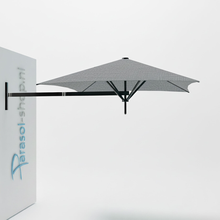 Paraflex muurparasol 200x200cm zwarte Neo arm (Acqua) Paraflex muurparasol 200x200cm zwarte Neo arm (Acqua) afbeelding