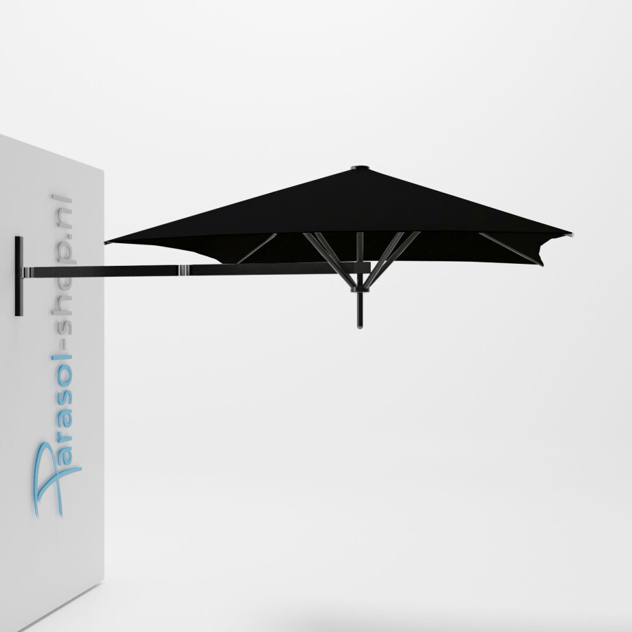 Paraflex muurparasol 200x200cm zwarte Neo arm   (Black) afbeelding 