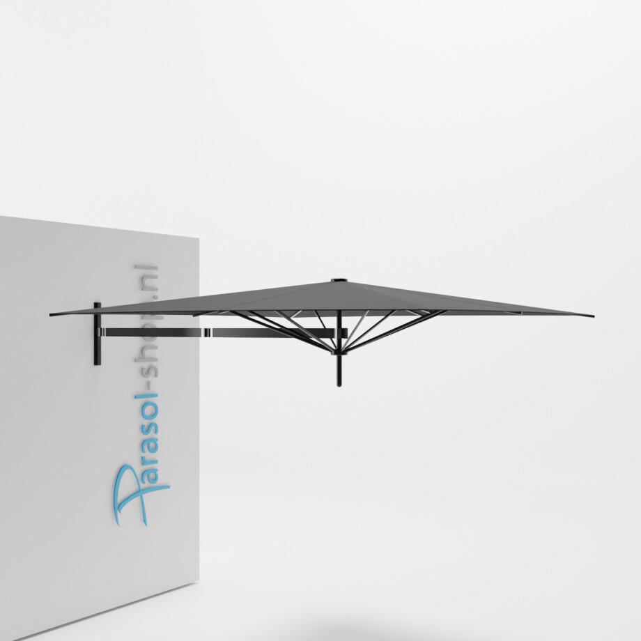 Paraflex muurparasol 230x230cm zwarte Neo arm (Flanelle) Paraflex muurparasol 230x230cm zwarte Neo arm (Flanelle) afbeelding