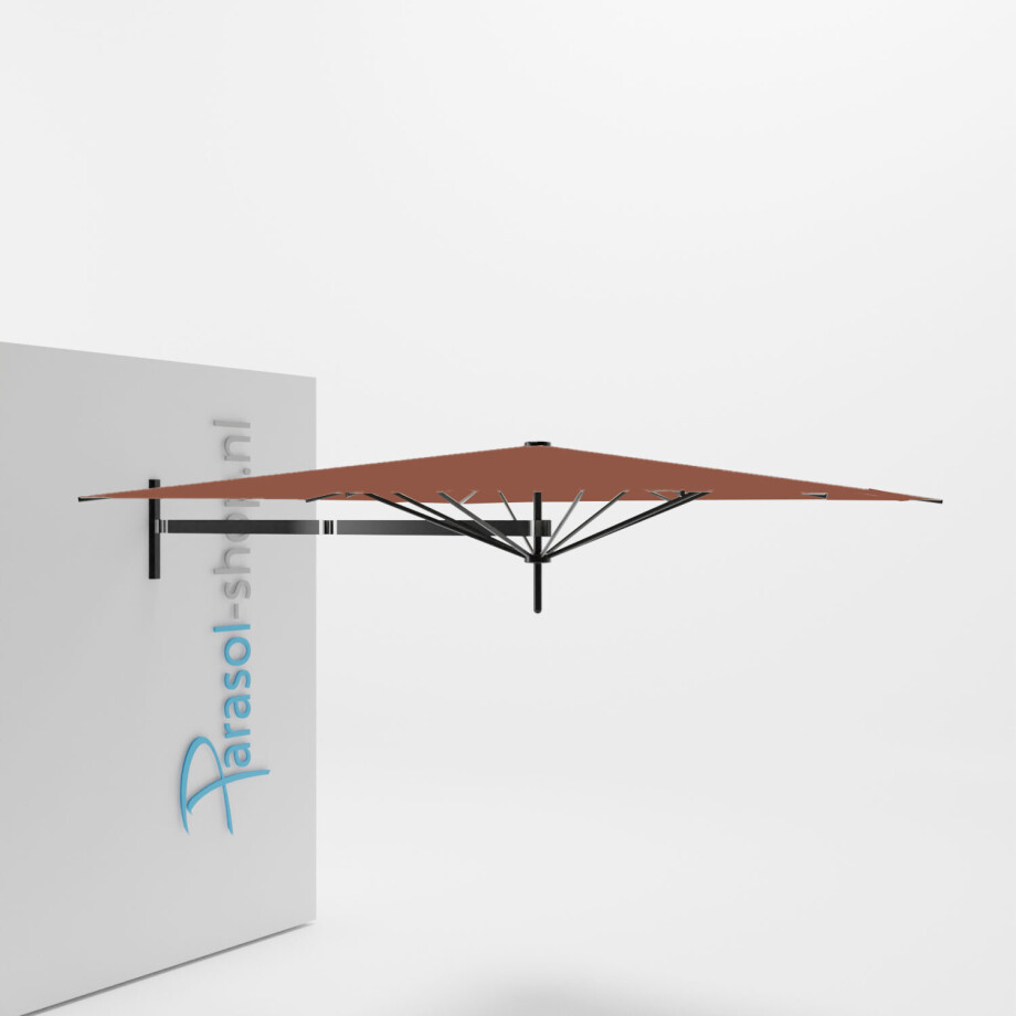 Paraflex muurparasol 230x230cm zwarte Neo arm   (Terra) afbeelding 