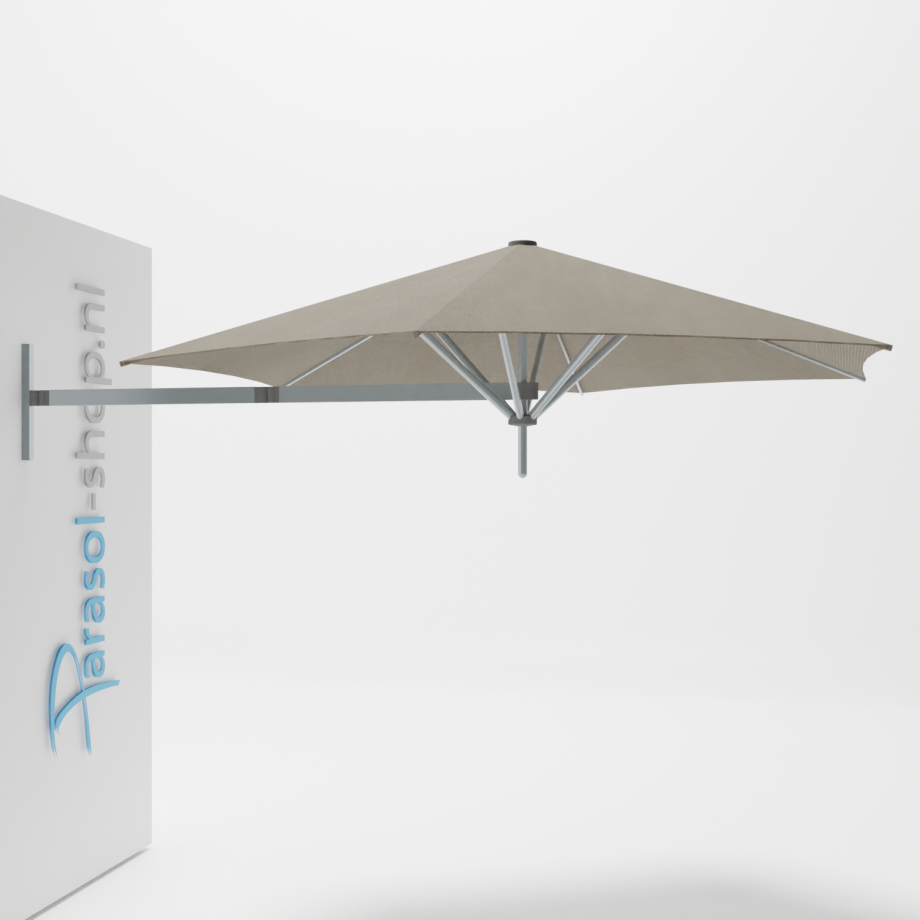 Paraflex muurparasol 270cm Classic arm (Taupe) Set Paraflex muurparasol 270cm Classic arm (Taupe) Set afbeelding