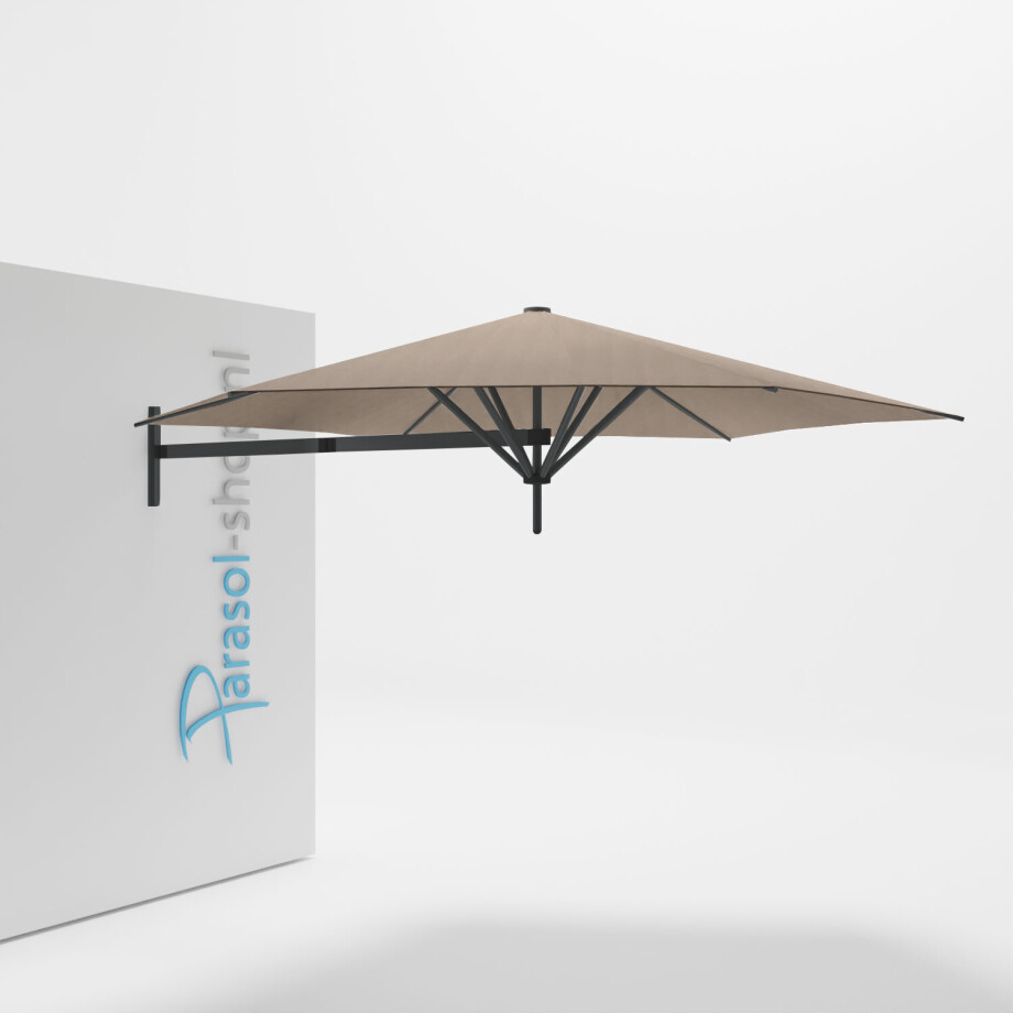 Paraflex muurparasol 300cm zwarte Neo arm   (Taupe) afbeelding 