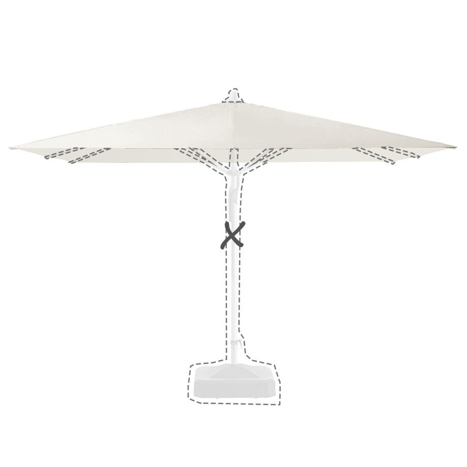 Stokparasoldoek Glatz Fortero®   300x300cm vierkant stofklasse 4 (453 Vanilla) afbeelding 