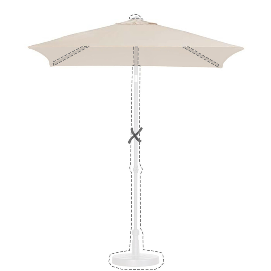 Stokparasoldoek Madison Borneo 200x200cm vierkant (ecru) afbeelding 