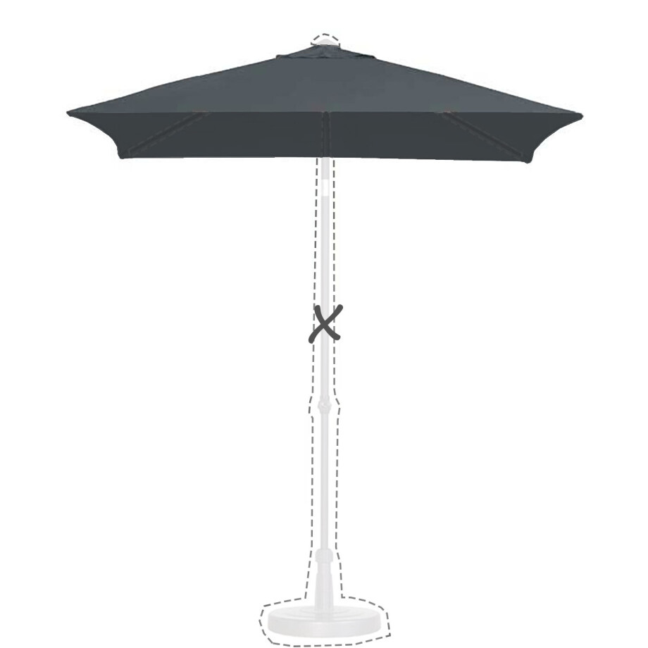 Stokparasoldoek Madison Borneo 200x200cm vierkant (grey) afbeelding 