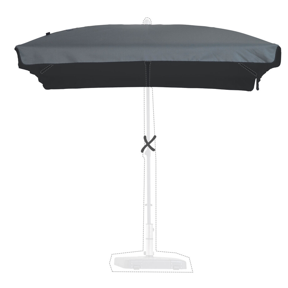 Stokparasoldoek Madison Patmos 210x140cm rechthoek (grey) Stokparasoldoek Madison Patmos 210x140cm rechthoek (grey) afbeelding