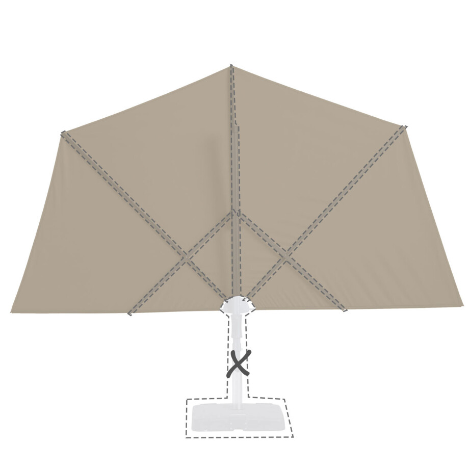 Zweefparasoldoek Madison Sunwave   270cm rond (ecru) afbeelding 