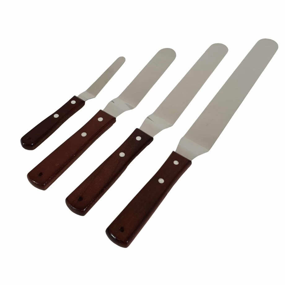 Krumble Paletmessen - Set van 4 - RVS met hout afbeelding 1