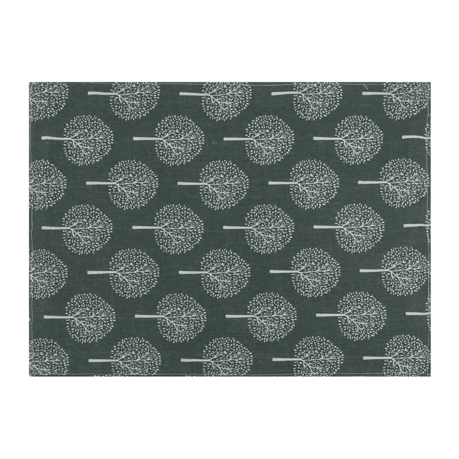 Krumble Placemat - Boom patroon - Katoen - Antraciet afbeelding 1
