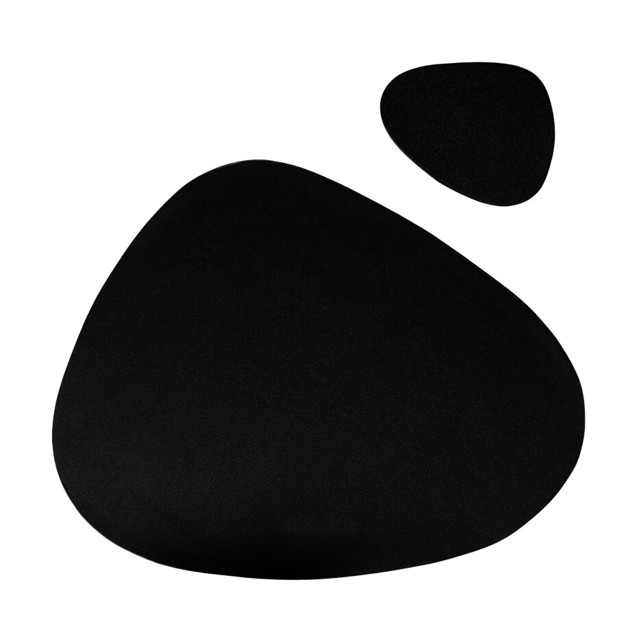 Krumble Placemat en onderzetter set - PU Leer - Zwart afbeelding 1