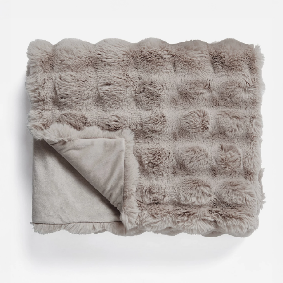 Plaid Pom Rabbit Fur - Taupe Rose - 240x200cm Van Primaviera Deluxe Polyester - Dekbed-Discounter.nl Plaid Pom Rabbit Fur - Taupe Rose - 240x200cm Van Primaviera Deluxe Polyester - Dekbed-Discounter.nl afbeelding