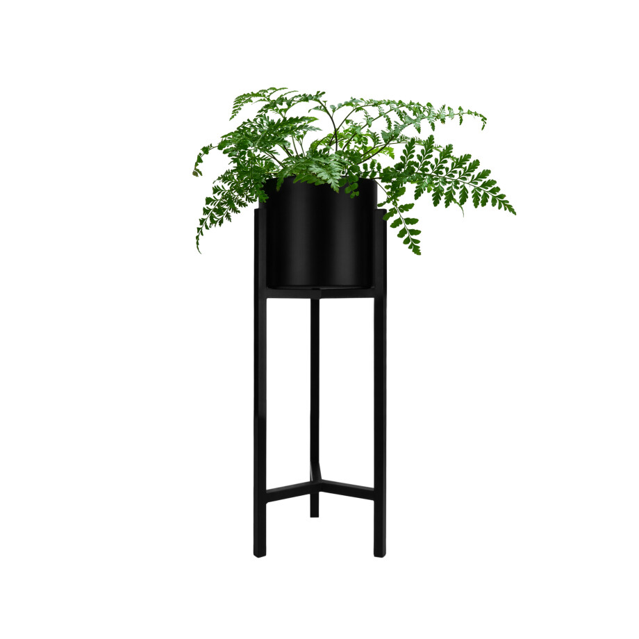 QUVIO Plantenstandaard inclusief pot - Metaal - 22 x 22 x 60 cm afbeelding 1