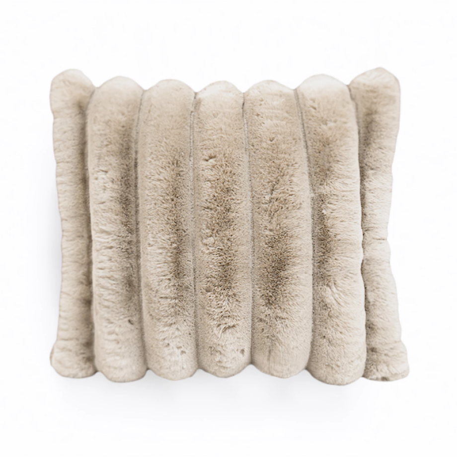 Sierkussen Rib Rabbit Fur - Zand - Voor - - Dekbed-Discounter.nl afbeelding 