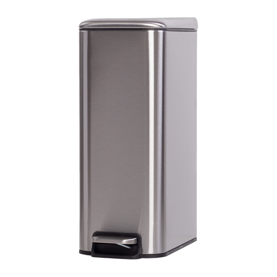 QUVIO Pedaalemmer - Metaal - 8 L - Zilver afbeelding 1