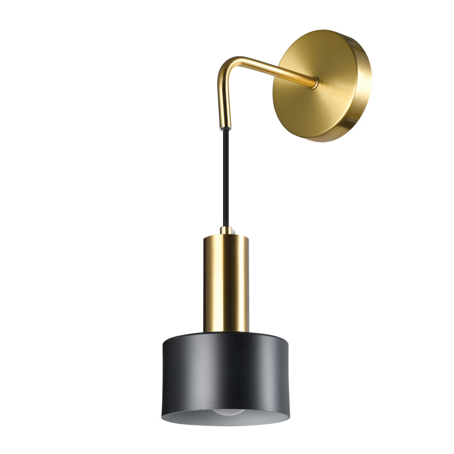 QUVIO Wandlamp - Metaal - Goud en zwart afbeelding 1