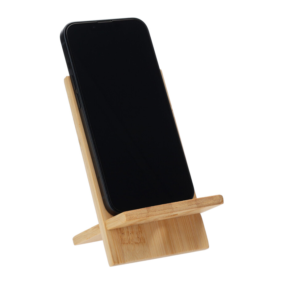 QUVIO Telefoonstandaard - Bamboe - Lichtbruin QUVIO Telefoonstandaard - Bamboe - Lichtbruin afbeelding 1