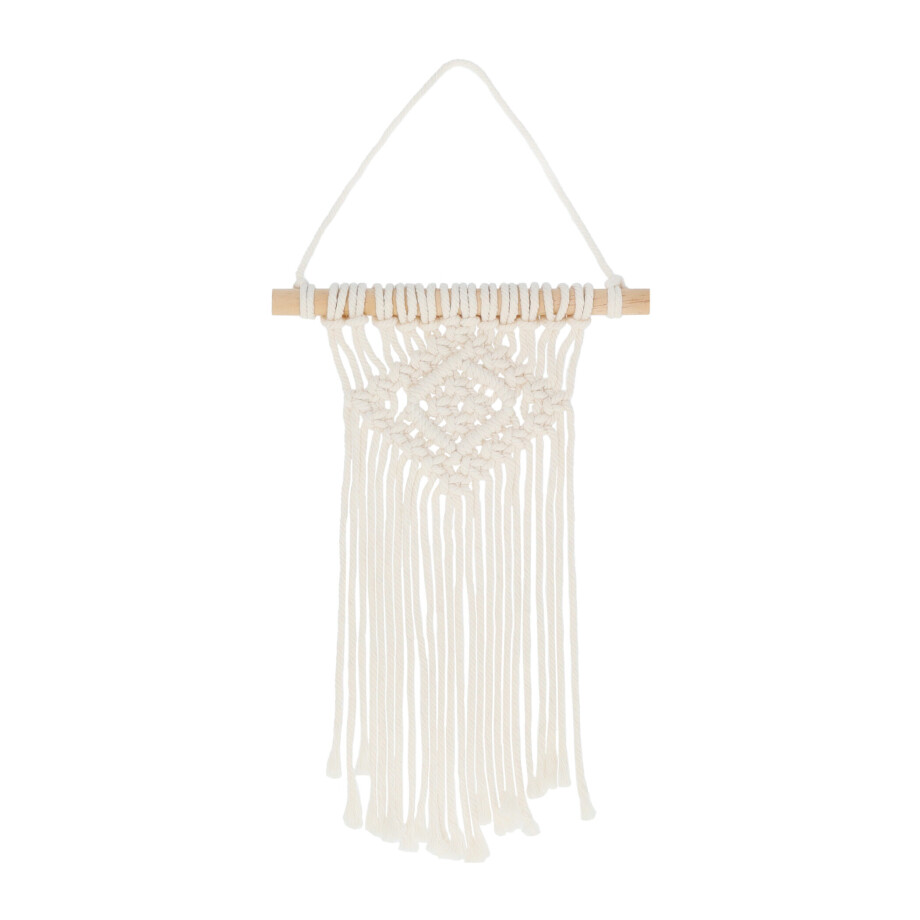 QUVIO Wandkleed macramé - Katoen - 20 x 40 cm QUVIO Wandkleed macramé - Katoen - 20 x 40 cm afbeelding 1