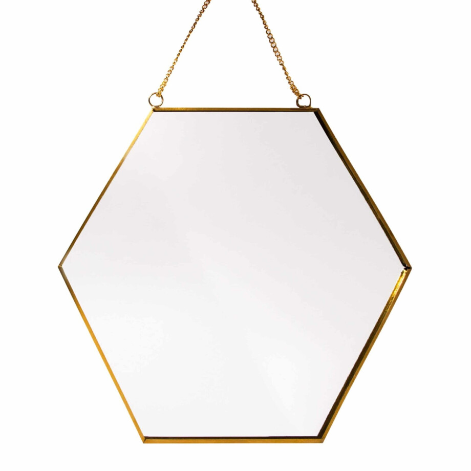 QUVIO Spiegel - 0,3 x 24 x 21 cm - Incl. ketting afbeelding 1