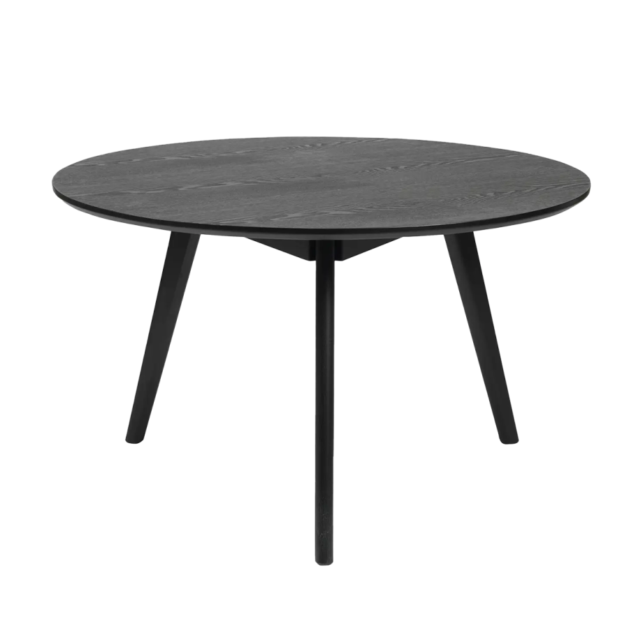 Yumi ronde houten salontafel zwart  - Ø90 cm afbeelding 1