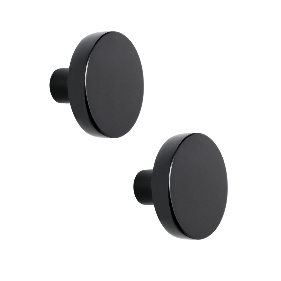 XIVADA Kastknop Roco - Rond - Zwart - Aluminium - Set van 2 afbeelding 1