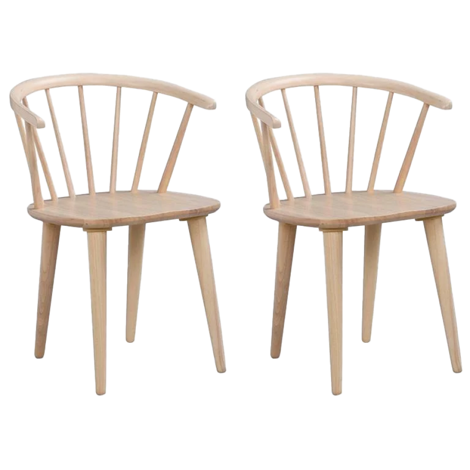 Carmen houten spijlenstoel whitewash - set van 2 Carmen houten spijlenstoel whitewash - set van 2 afbeelding 1