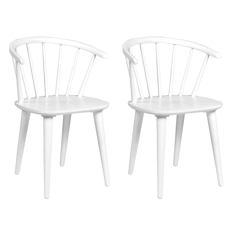 Carmen houten spijlenstoel wit - Set van 2 Carmen houten spijlenstoel wit - Set van 2 afbeelding 1
