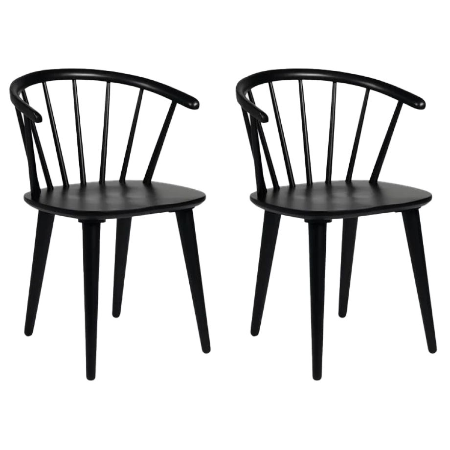 Carmen houten spijlenstoel zwart - set van 2 Carmen houten spijlenstoel zwart - set van 2 afbeelding 1