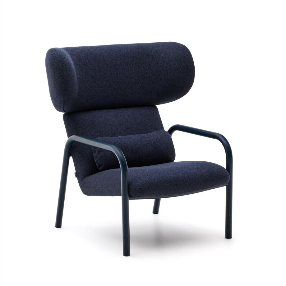 Kave Home Fauteuil 'Inari' Structuurstof, kleur Donkerblauw afbeelding 1