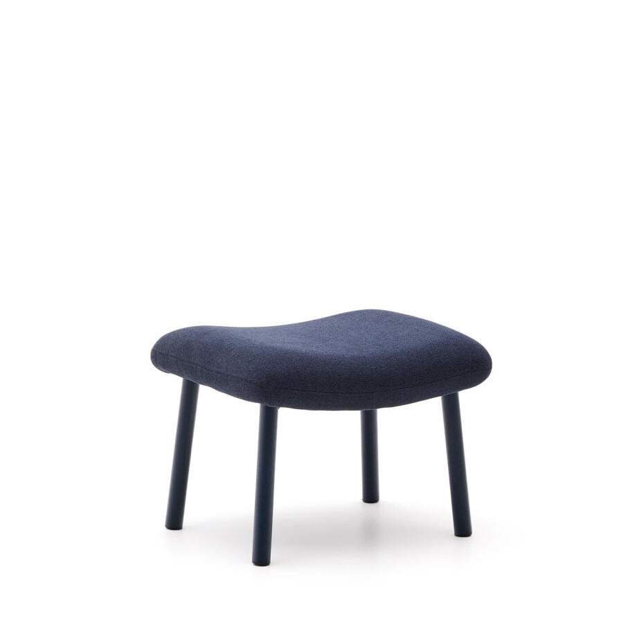 Kave Home Hocker 'Inari' Structuurstof, kleur Donkerblauw afbeelding 1