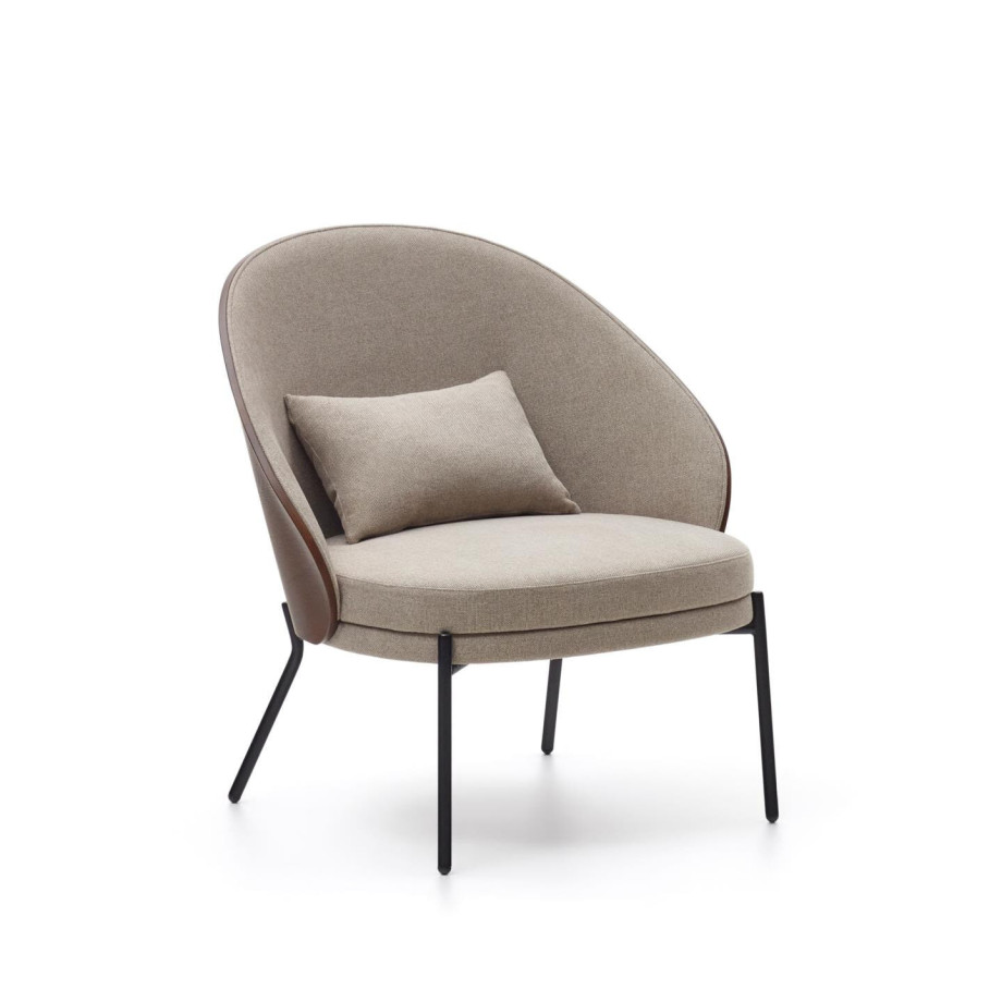 Kave Home Fauteuil 'Eamy' Essenhout, kleur Lichtbruin afbeelding 1