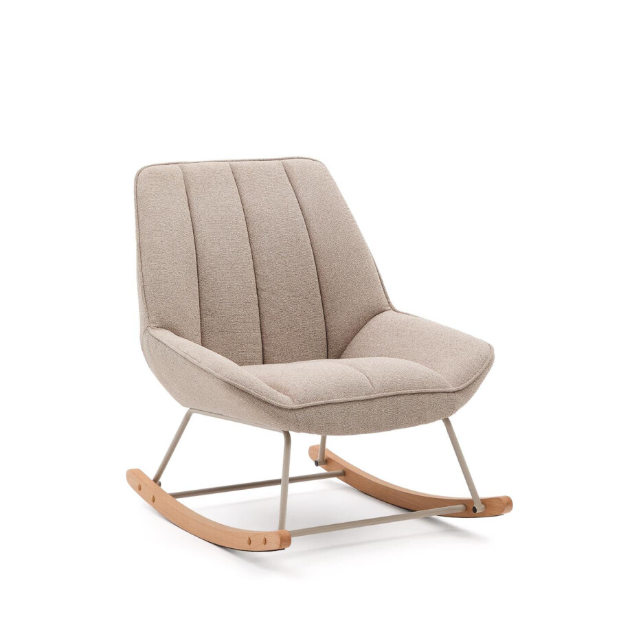 Kave Home Schommelstoel 'Marlina' Chenille, kleur Beige afbeelding 