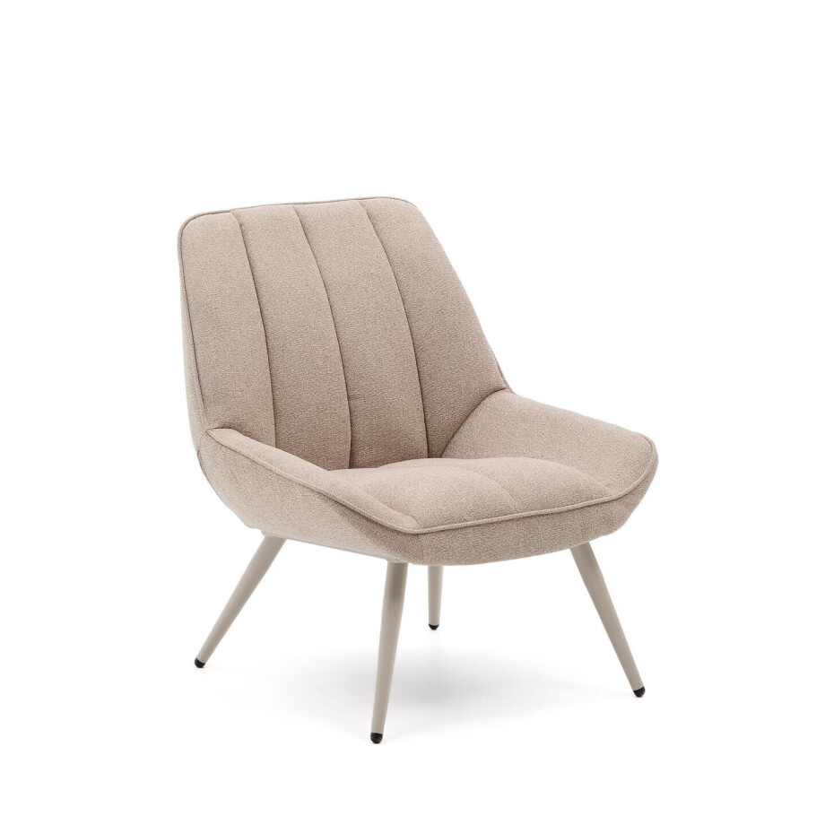 Kave Home Fauteuil 'Marlina' Chenille, kleur Beige afbeelding 1