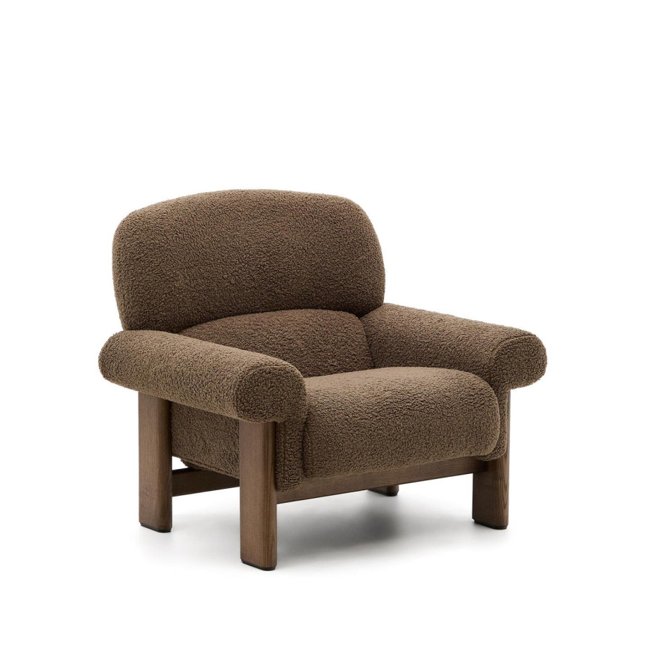 Kave Home Fauteuil 'Cabana' Bouclé, kleur Taupe afbeelding 1