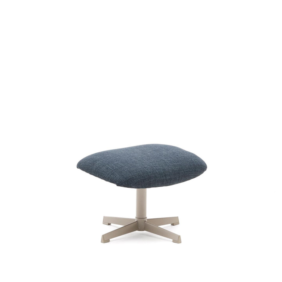 Kave Home Hocker 'Jaspe' Structuurstof, kleur Blauw Kave Home Hocker 'Jaspe' Structuurstof, kleur Blauw afbeelding 1
