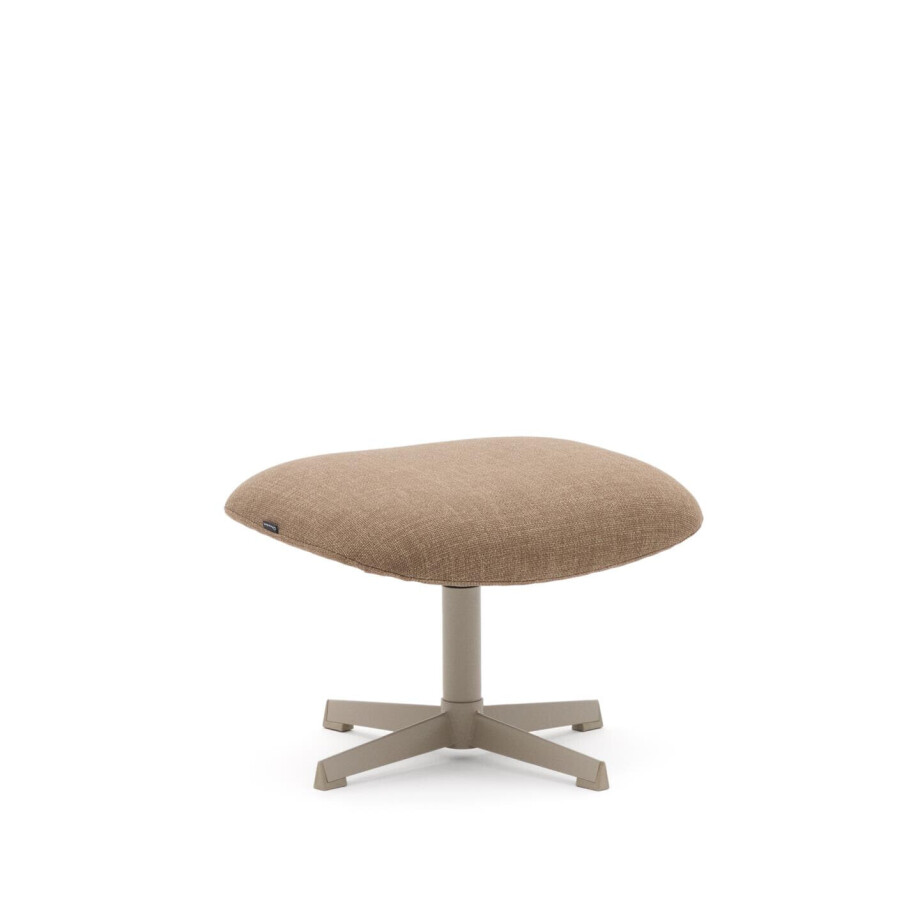 Kave Home Hocker 'Jaspe' Structuurstof, kleur Lichtbruin Kave Home Hocker 'Jaspe' Structuurstof, kleur Lichtbruin afbeelding 1