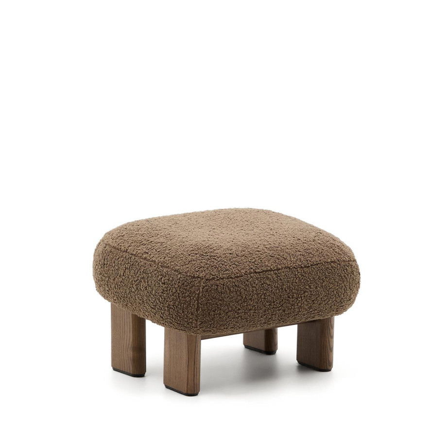 Kave Home Hocker 'Cabana' Bouclé, kleur Taupe afbeelding 1