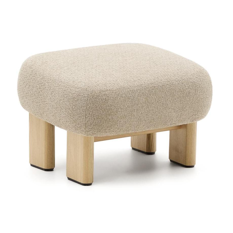 Kave Home Hocker 'Cabana' Chenille, kleur Beige afbeelding 1