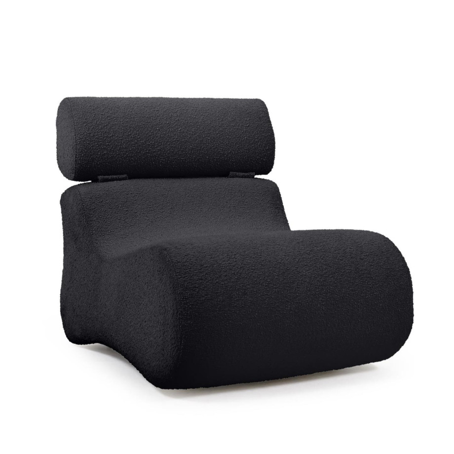 Kave Home Fauteuil 'Club' Bouclé, kleur Zwart afbeelding 1