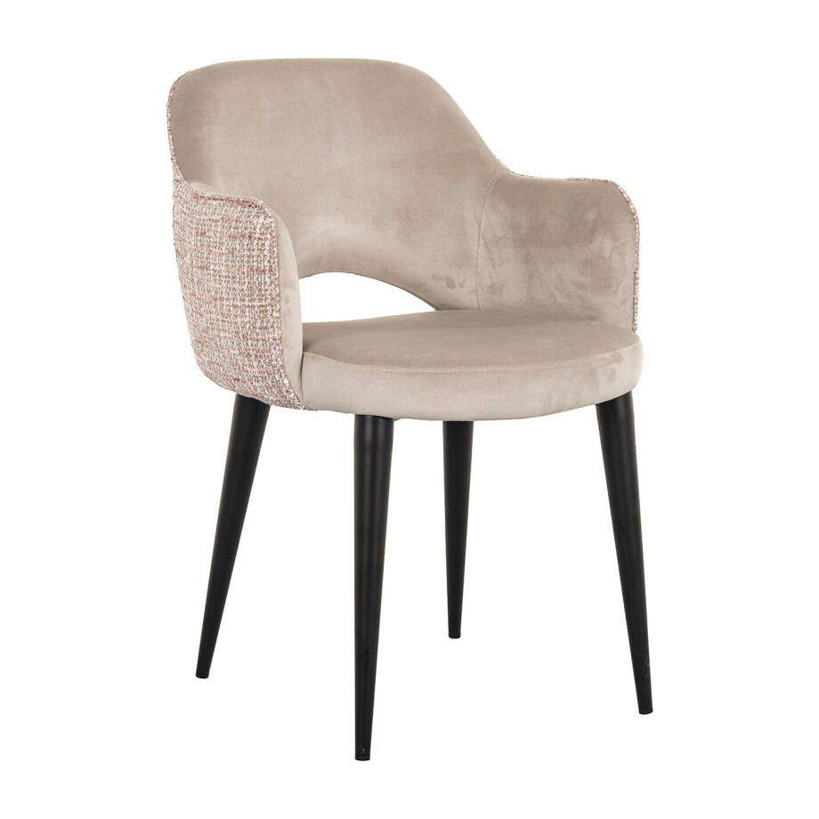 Richmond Eetkamerstoel 'Giovanna' Velvet en stof, kleur Khaki/Rose afbeelding 1