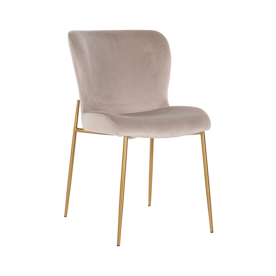 Richmond Eetkamerstoel 'Odessa' Velvet, kleur Khaki afbeelding 1