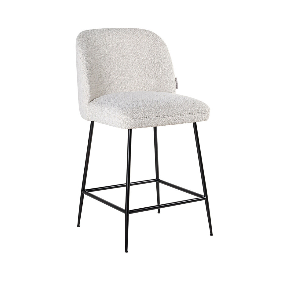 Richmond Barstoel 'Pullitzer' Bouclé, kleur Wit (zithoogte 69cm) Richmond Barstoel 'Pullitzer' Bouclé, kleur Wit (zithoogte 69cm) afbeelding 1